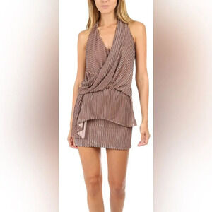 Misa Los Angeles Valere Mini Dress Velvet Stripe Size Extra Small